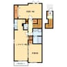 クローバー下平川Ⅲ 2LDKの間取り