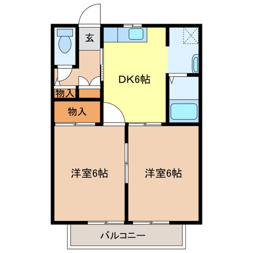 間取図 東海道本線/菊川駅 徒歩15分 2階 築28年