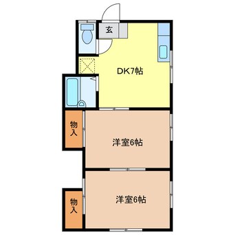 間取図 東海道本線/掛川駅 徒歩22分 1階 築34年