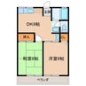 東海道本線/菊川駅 車移動 2階 築32年 2DKの間取り