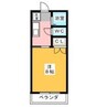 コーポドウデン 1Kの間取り