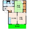 あべりあA 2Kの間取り