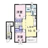 メゾン　シャンティA 2LDKの間取り