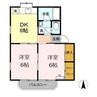 シュロスB 2DKの間取り
