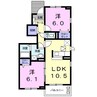 サンリット横井B 2LDKの間取り