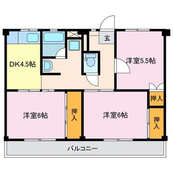 間取図 ビレッジハウス幸田1号棟