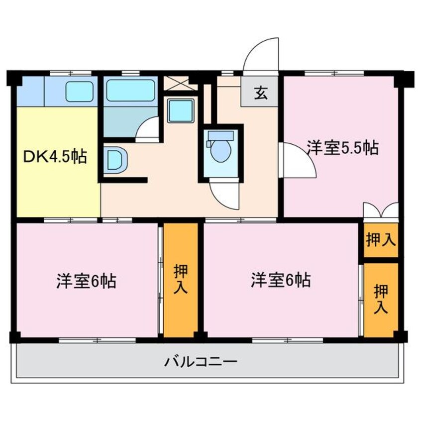 間取図 ビレッジハウス幸田1号棟