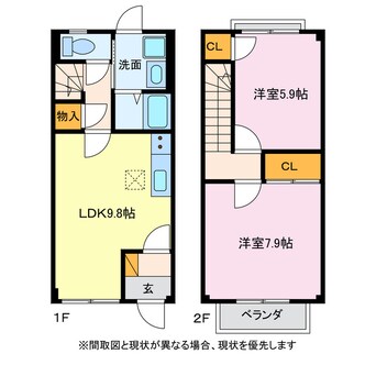 間取図 クレボナール宝山A