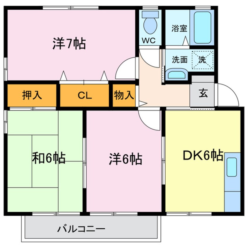 間取図 ハイカムール平田