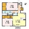 アムール拾石 A 2LDKの間取り
