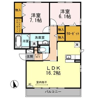 間取図 Ｄ-room竹谷