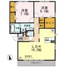 Ｄ-room竹谷 2LDKの間取り