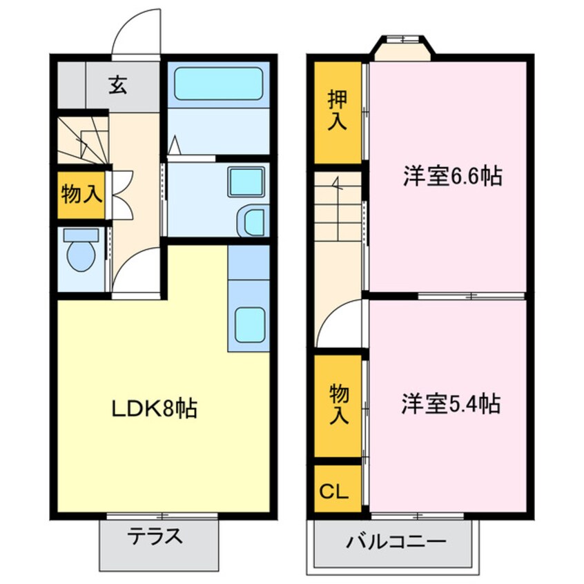 間取図 チャーミーライフ横落