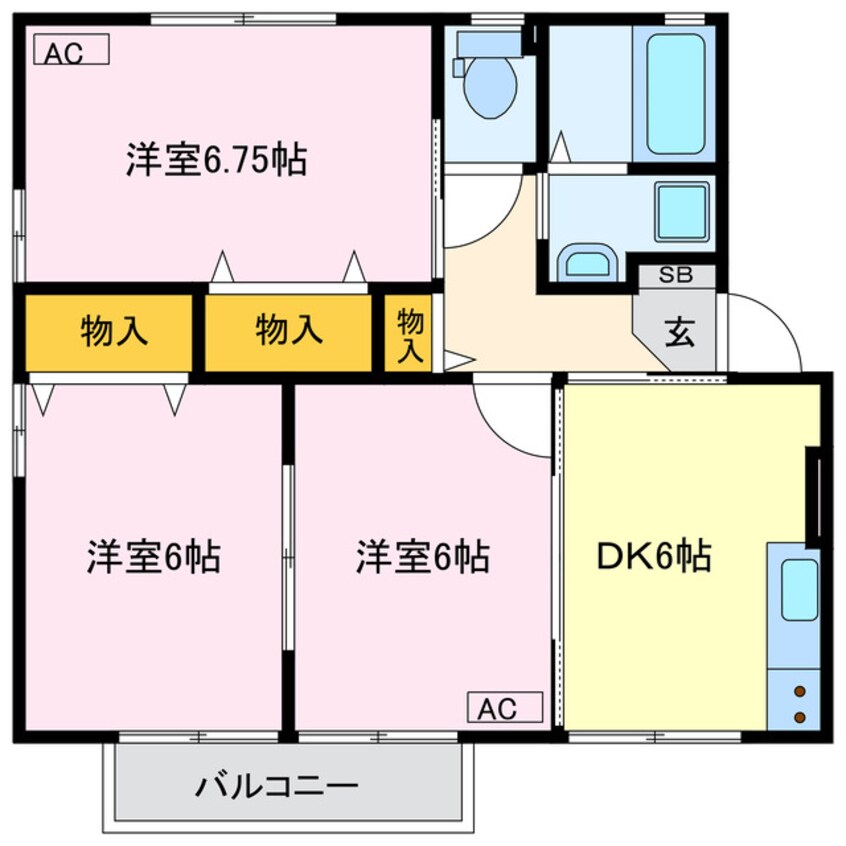 間取図 ハイカムールなつめ　Ｂ