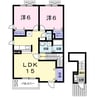 ヴィラルミエール 2LDKの間取り