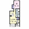 カーサフィオーレ・Ｓ 1LDKの間取り