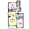 GRAND　相見A 2LDKの間取り