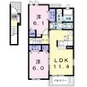 ホワイト　ヒル　Ａ 2LDKの間取り