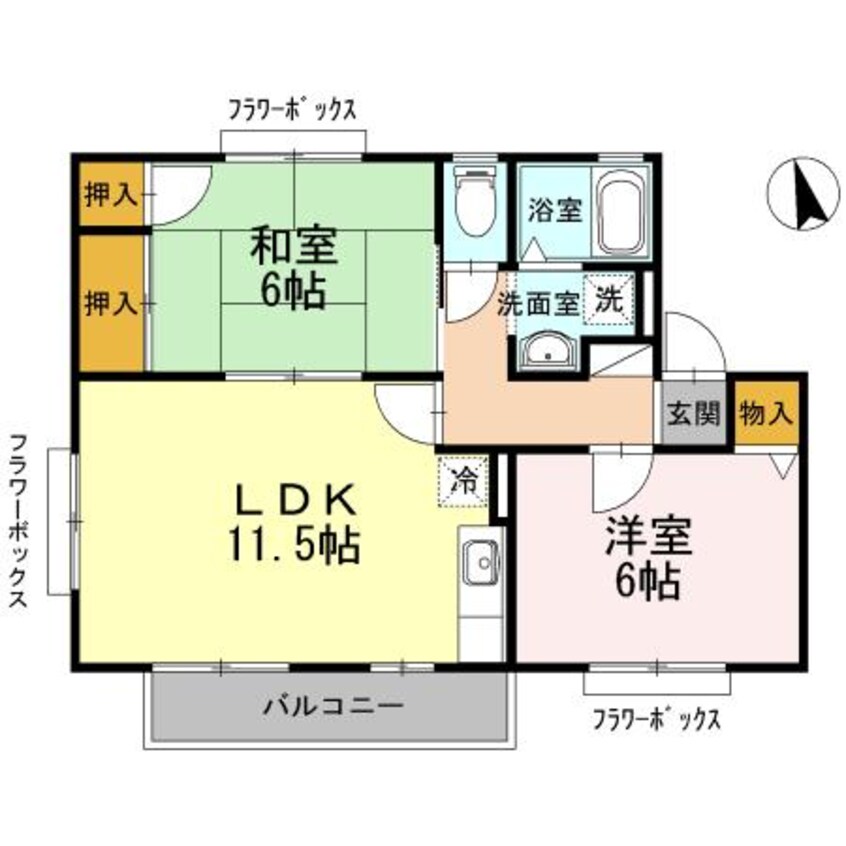 間取図 セジュール蒲北B