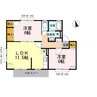 セジュール蒲北B 2LDKの間取り
