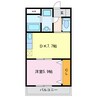 グランデージ富士 1DKの間取り
