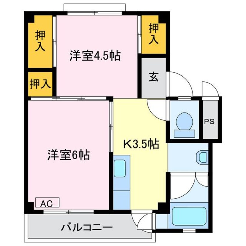 間取図 ビレッジハウス拾石１号棟