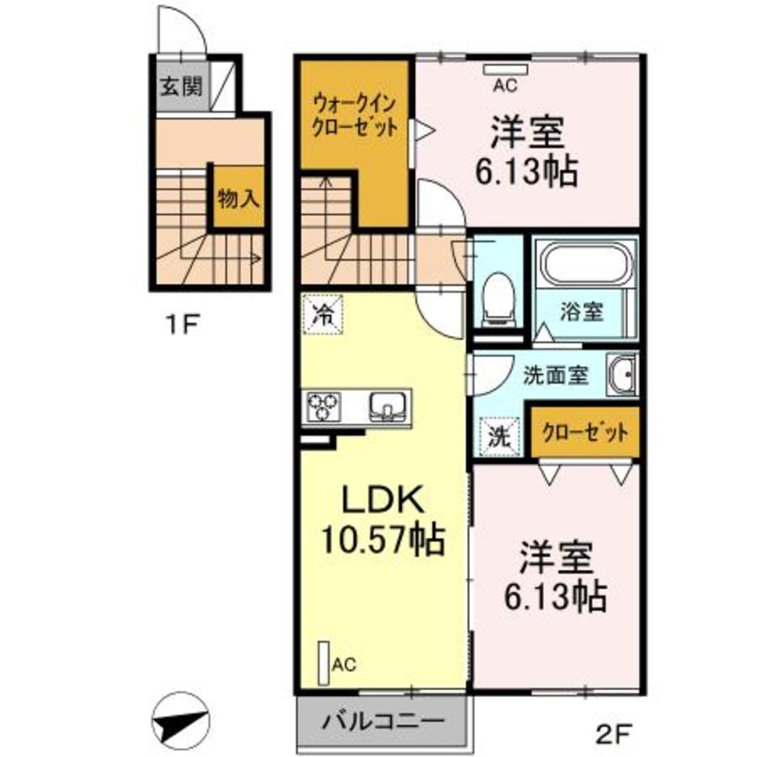 間取図 セゾン拾石　Ｂ棟