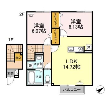 間取図 セゾン拾石　Ｄ棟