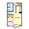 竹谷ヒルズ 1LDKの間取り