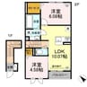 プランドール・越川 2LDKの間取り