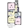ウッズ・ホームⅢ 2LDKの間取り