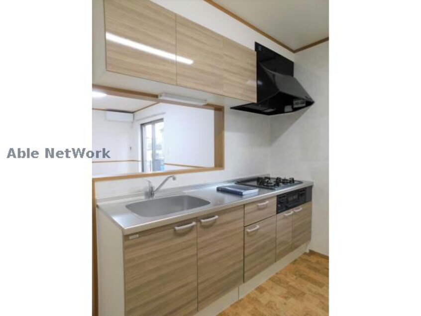 3口コンロ・グリル付 シャ・シアン