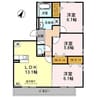 ルーチェみよし 3LDKの間取り