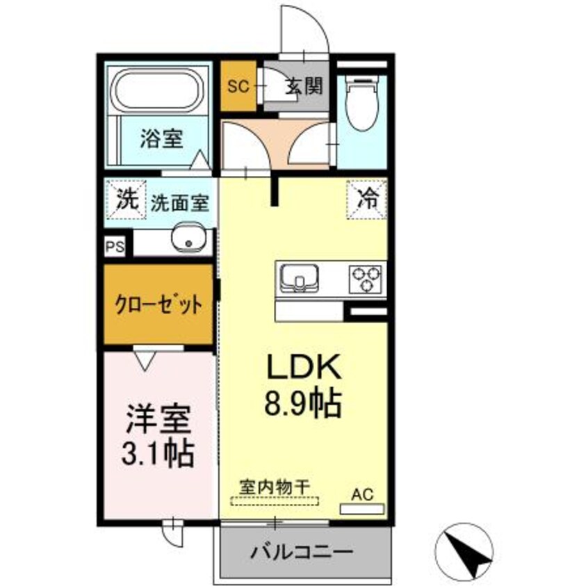 間取図 D-roomKG