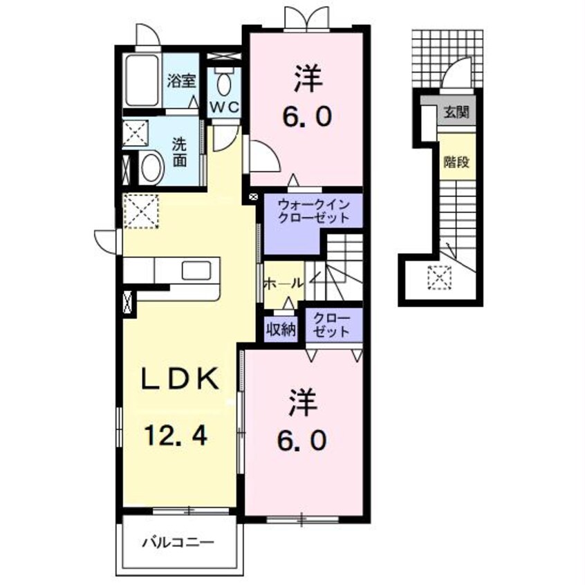 間取図 アンソレイエ　B