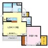 ラ・カシェット 1LDKの間取り
