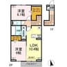 グランツⅡ番館 2LDKの間取り