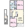 エトワールB 2LDKの間取り