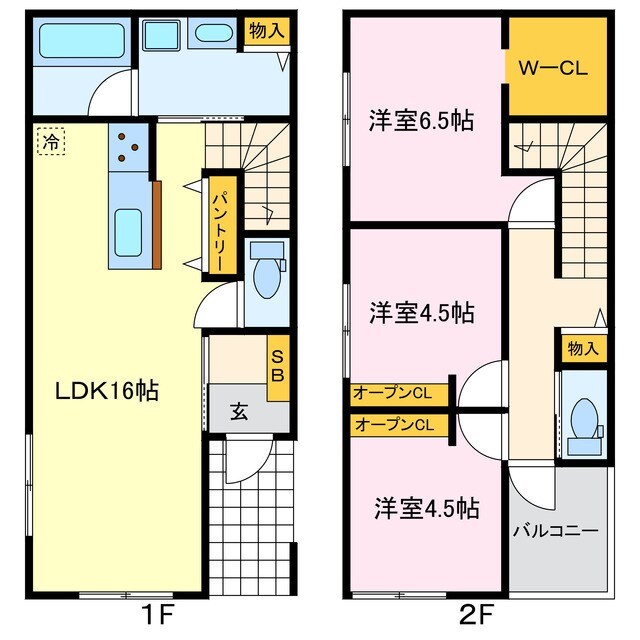 間取り図 蒲郡市清田町　戸建て賃貸F棟