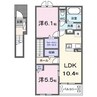 プリミエール　桜　B 2LDKの間取り