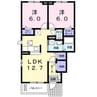 グランドソレイユ 2LDKの間取り