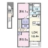 クロシェット 2LDKの間取り