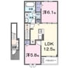シャイニー今川A 2LDKの間取り
