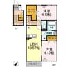 オレンジヒル 2LDKの間取り