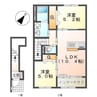 ルート１サイド 2LDKの間取り