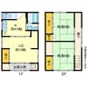 蒲郡市三谷町五舗貸家 2LDKの間取り