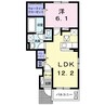 ラ・フォンテC 1LDKの間取り