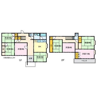 間取図 西尾市東幡豆町中柴貸家