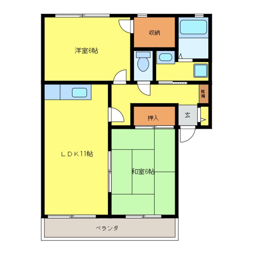 間取図 グリーンヒルハネカ