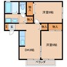 コーポルグラン 2DKの間取り